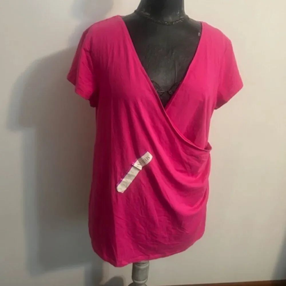 Merona Disco Pink Crossover tee, size XXL